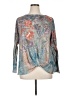 Time and Tru 100% Polyester Paisley Teal Long Sleeve Blouse Size XL (16/18) - photo 1