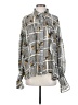 Gracia 100% Polyester Print Gray Long Sleeve Blouse Size S - photo 1