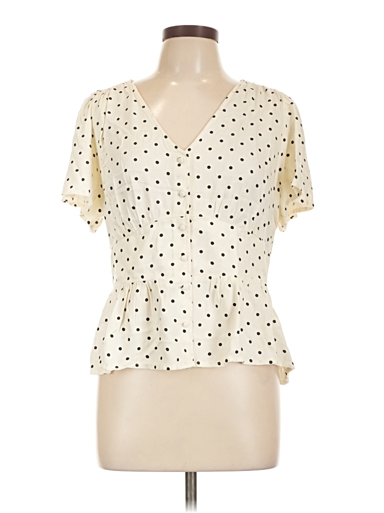 Pre-owned Old Navy Short Sleeve Blouse In White