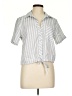 Style Envy Stripes Gray Short Sleeve Blouse Size L - photo 1