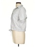 Style Envy Stripes Gray Short Sleeve Blouse Size L - photo 5