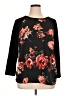 Le Lis Floral Black 3/4 Sleeve Top Size XL - photo 1