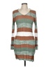 Shein 100% Polyester Stripes Brown Casual Dress Size 6 - photo 1
