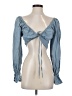 Missguided Blue 3/4 Sleeve Blouse Size 4 - photo 1