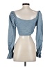Missguided Blue 3/4 Sleeve Blouse Size 4 - photo 2
