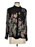 Warm 100% Viscose Floral Black Long Sleeve Blouse Size 4 (2) - photo 1