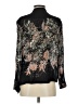 Warm 100% Viscose Floral Black Long Sleeve Blouse Size 4 (2) - photo 2