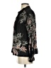 Warm 100% Viscose Floral Black Long Sleeve Blouse Size 4 (2) - photo 5