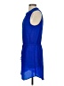 Aqua 100% Polyester Solid Blue Casual Dress Size S - photo 5