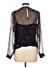 Worth 100% Silk Purple Long Sleeve Silk Top Size 10 - photo 2