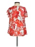 Banana Republic 100% Polyester Red Short Sleeve Blouse Size XXS - photo 2