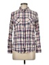 Merona 100% Rayon Plaid Ivory Long Sleeve Button-Down Shirt Size M - photo 1