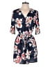 Unbranded 100% Polyester Floral Blue Casual Dress Size S (estimated) - photo 1