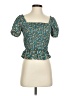 DRA 100% Polyester Teal Short Sleeve Blouse Size S - photo 1