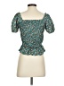DRA 100% Polyester Teal Short Sleeve Blouse Size S - photo 2