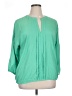 Ann Taylor 100% Polyester Green 3/4 Sleeve Blouse Size XL - photo 1