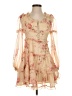 o.p.t 100% Polyester Floral Tan Cocktail Dress Size XS - photo 1
