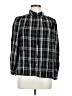 Max Studio Plaid Black Long Sleeve Button-Down Shirt Size M - photo 1
