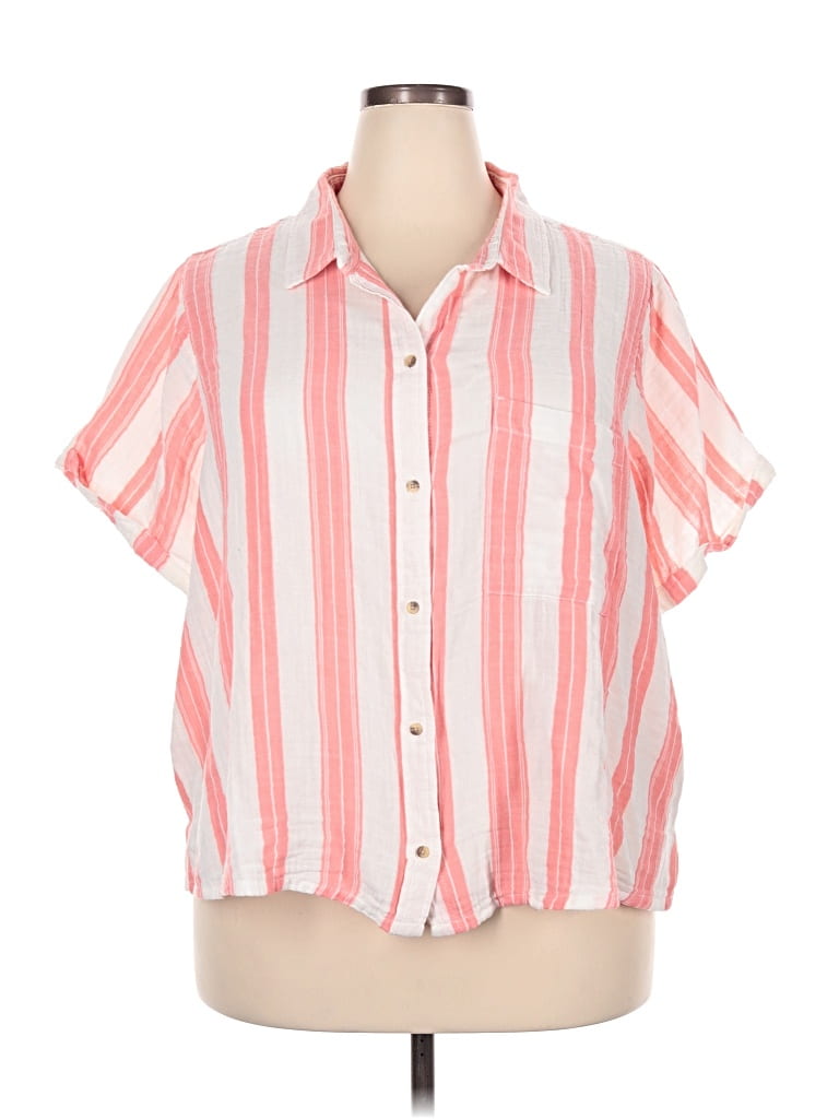 Pre-owned Old Navy Short Sleeve Blouse In Pink