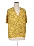 Daytrip Yellow Short Sleeve Blouse Size XL - photo 1