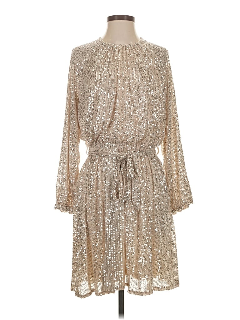 Pre-owned She + Sky Cocktail Dress In Gold