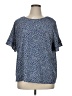 Unbranded 100% Polyester Blue Short Sleeve Blouse Size 1X - photo 1