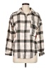 No Comment Plaid Tan Long Sleeve Blouse Size M - photo 1