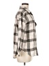 No Comment Plaid Tan Long Sleeve Blouse Size M - photo 4