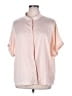 Unbranded 100% Polyester Color Block Pink Ivory Short Sleeve Blouse Size 4X - photo 1