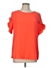 Unbranded 100% Polyester Orange Red Short Sleeve Top Size L - photo 1