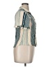 Jolt 100% Rayon Stripes Teal Short Sleeve Blouse Size XL - photo 4
