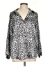 RACHEL Rachel Roy Animal Print Silver Long Sleeve Blouse Size L - photo 1