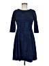 Taylor Animal Print Blue Cocktail Dress Size 6 - photo 1