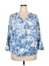 Fred David Blue 3/4 Sleeve Blouse Size 3X - photo 1
