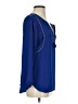 J.Crew 100% Polyester Blue 3/4 Sleeve Blouse Size 0 - photo 4