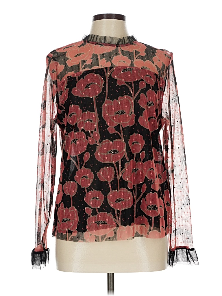 Pre-owned Ted Baker Long Sleeve Blouse In Red
