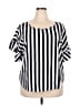 Unbranded 100% Polyester Black Short Sleeve Blouse Size XXL (estimated) - photo 1