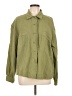 Forever 21 100% Cotton Solid Green Long Sleeve Button-Down Shirt Size L - photo 1