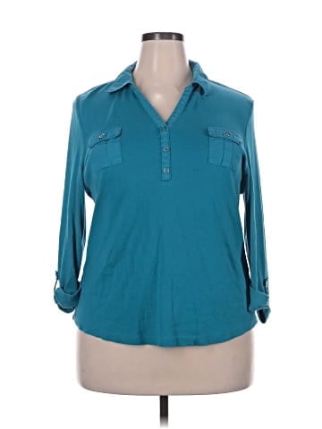 Karen Scott 3/4 Sleeve Button-Down Shirt (view 1)