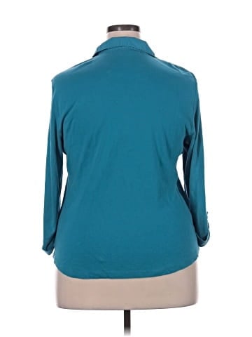 Karen Scott 3/4 Sleeve Button-Down Shirt (view 2)