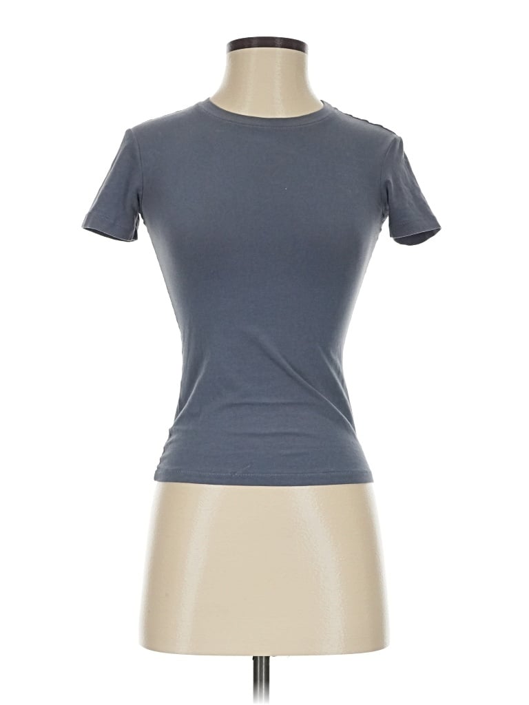 Pre-owned Skims Short Sleeve Turtleneck In Gray