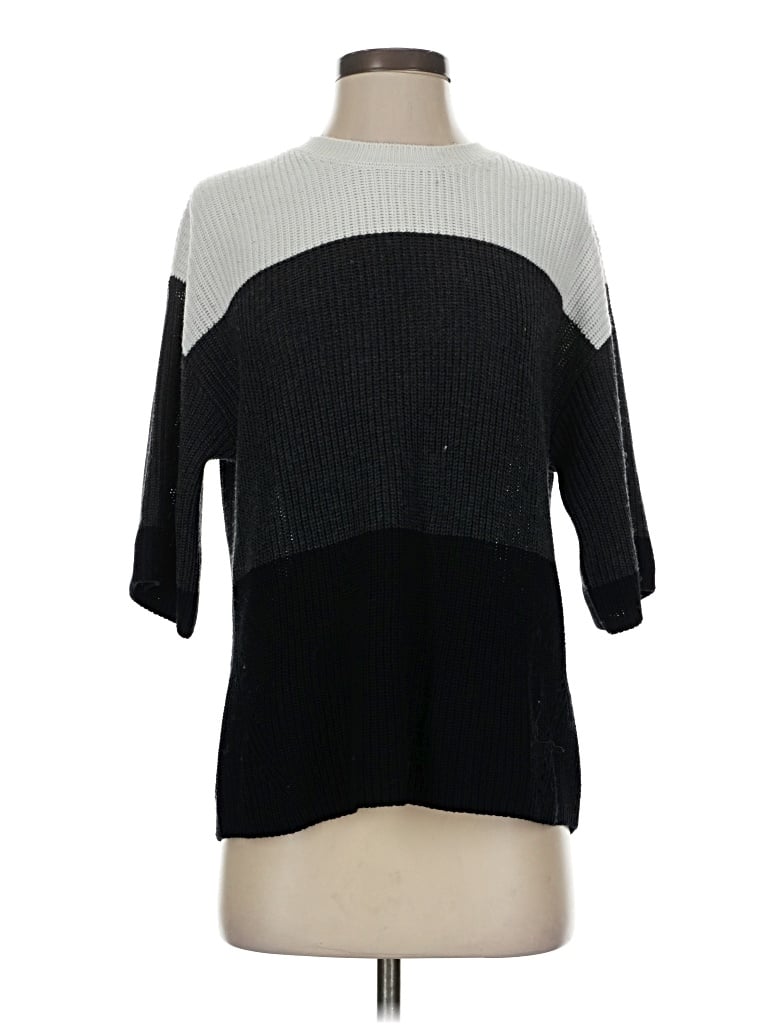 Pre-owned Matty M 3/4 Sleeve Top Black Mock Neckline Tops