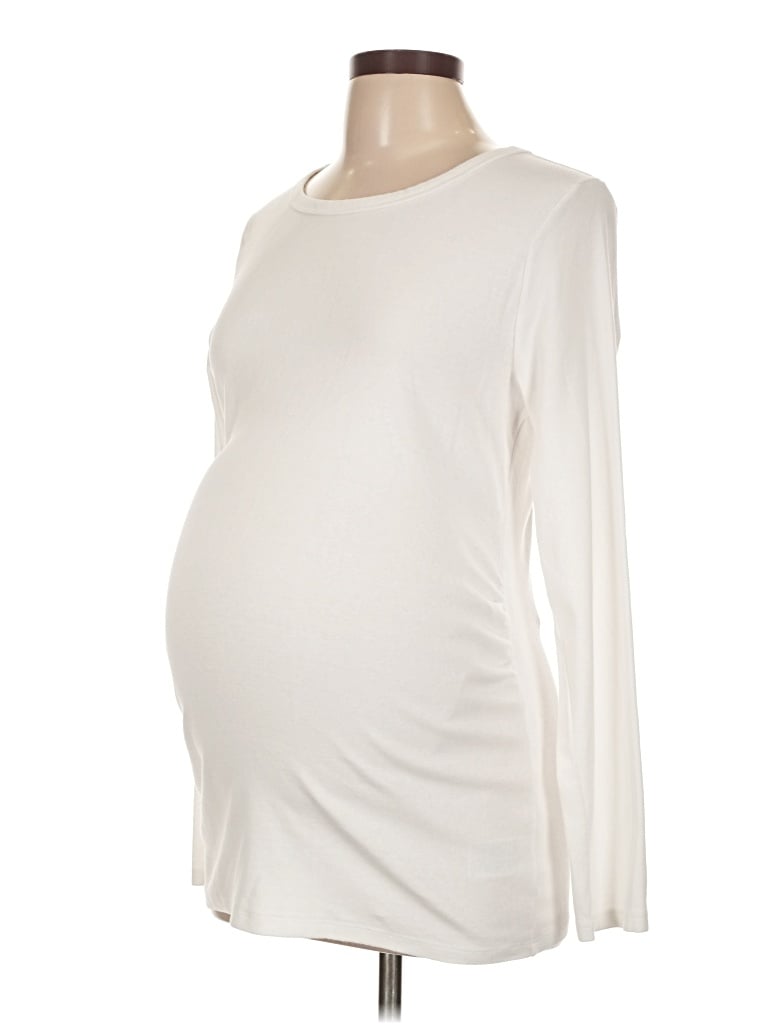 Pre-owned Gap - Maternity Long Sleeve T-shirt In White
