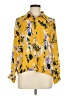 Ups & Downs 100% Polyester Floral Yellow Long Sleeve Blouse Size M - photo 1