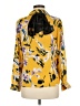 Ups & Downs 100% Polyester Floral Yellow Long Sleeve Blouse Size M - photo 2