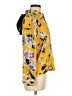 Ups & Downs 100% Polyester Floral Yellow Long Sleeve Blouse Size M - photo 4