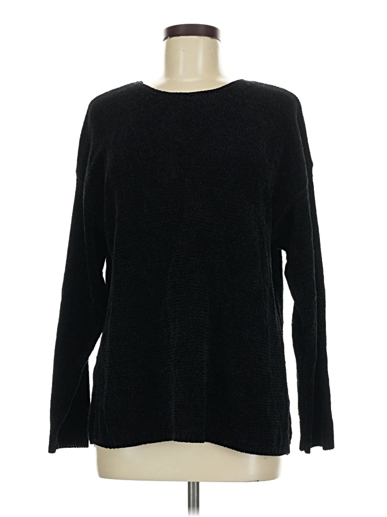 Pre-owned August Silk Pullover Sweater In Black