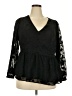 Torrid 100% Polyester Black 3/4 Sleeve Blouse Size 2X Plus (2) - photo 1