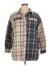 Shein Curve Plaid Blue 3/4 Sleeve Blouse Size 14 Plus (1) - photo 1