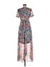 Takara 100% Polyester Tropical Pink Blue Casual Dress Size 7 - photo 2